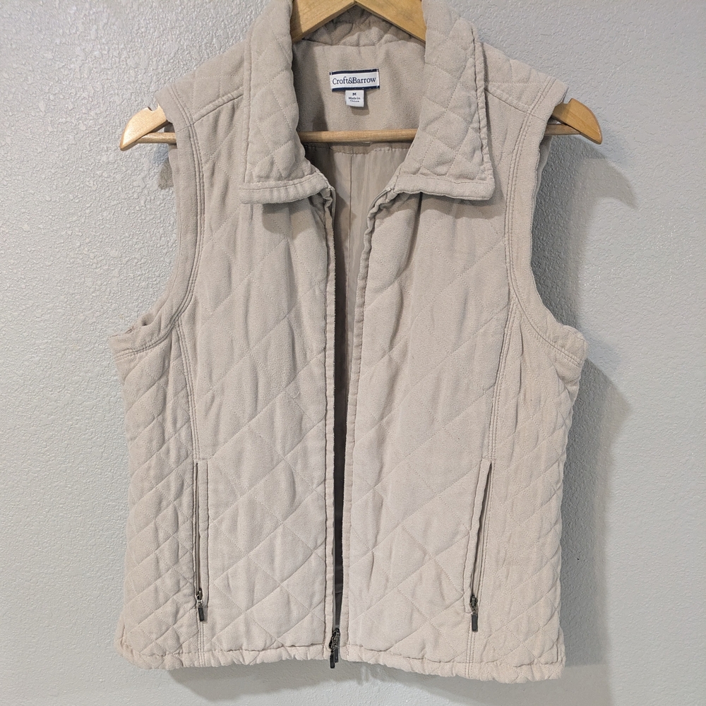 🎁 Bundle Only! 🎁 Croft & Barrow Quilted Sleeveless Vest in Light Beige
